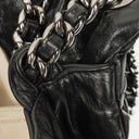 Chanel Black Quilted Glazed Calfskin Double Stitch Flap Bag