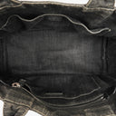 Prada Black Denim Logo Tote Bag