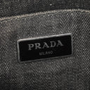 Prada Black Denim Logo Tote Bag