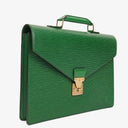 Louis Vuitton Serviette Ambassador Green EPI Leather Briefcase
