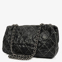 Chanel Black Quilted Glazed Calfskin Double Stitch Flap Bag