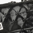 Chanel Mademoiselle Flap Bag In Black Glazed Crackled Calfskin And Silver-Tone Hardware