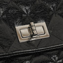 Chanel Mademoiselle Flap Bag In Black Glazed Crackled Calfskin And Silver-Tone Hardware