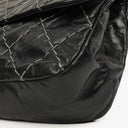 Chanel Black Quilted Glazed Calfskin Double Stitch Flap Bag
