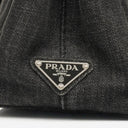 Prada Black Denim Logo Tote Bag