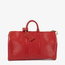 Louis Vuitton Keepall 45 Red EPI Leather Travel Bag