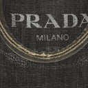 Prada Black Denim Logo Tote Bag