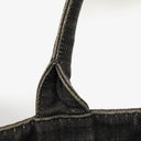 Prada Black Denim Logo Tote Bag