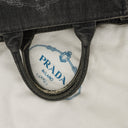Prada Black Denim Logo Tote Bag