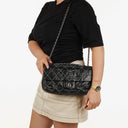 Chanel Black Quilted Glazed Calfskin Double Stitch Flap Bag