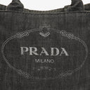 Prada Black Denim Logo Tote Bag