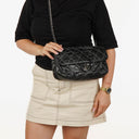 Chanel Black Quilted Glazed Calfskin Double Stitch Flap Bag