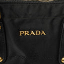 Prada Nero Nylon Logo Jacquard Handle Bag