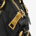 Prada Nero Nylon Logo Jacquard Handle Bag