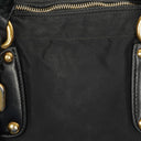 Prada Nero Nylon Logo Jacquard Handle Bag