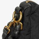 Prada Nero Nylon Logo Jacquard Handle Bag