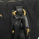 Prada Nero Nylon Logo Jacquard Handle Bag
