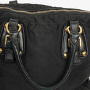 Prada Nero Nylon Logo Jacquard Handle Bag