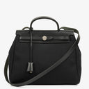 Hermes Herbag Canvas Vache Hunter Black 2 In 1 Bag