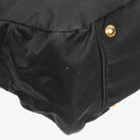 Prada Nero Nylon Logo Jacquard Handle Bag