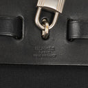 Hermes Herbag Canvas Vache Hunter Black 2 In 1 Bag