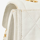 Chanel Small Tassel Flap Bag White Quilted Lambskin Bag