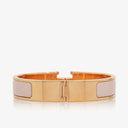 Hermes Pink Enamel Gold Rose Plated Clic Clac H Bracelet PM