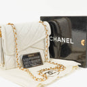 Chanel Small Tassel Flap Bag White Quilted Lambskin Bag