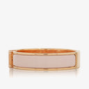 Hermes Pink Enamel Gold Rose Plated Clic Clac H Bracelet PM