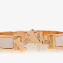 Hermes Pink Enamel Gold Rose Plated Clic Clac H Bracelet PM