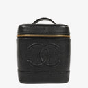 Chanel Black Leather Vanity Case