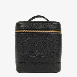 Chanel Black Leather Vanity Case