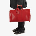 Louis Vuitton Keepall 45 Red EPI Leather Travel Bag