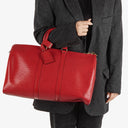 Louis Vuitton Keepall 45 Red EPI Leather Travel Bag