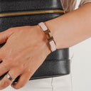 Hermes Pink Enamel Gold Rose Plated Clic Clac H Bracelet PM