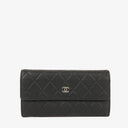 Chanel Classic Flap Black Quilted Long Wallet
