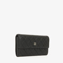 Chanel Classic Flap Black Quilted Long Wallet