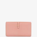 Chanel Caviar Leather Pink Coco Button Bifold Long Wallet
