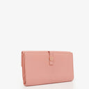 Chanel Caviar Leather Pink Coco Button Bifold Long Wallet