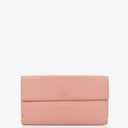 Chanel Caviar Leather Pink Coco Button Bifold Long Wallet