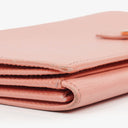 Chanel Caviar Leather Pink Coco Button Bifold Long Wallet