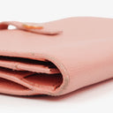 Chanel Caviar Leather Pink Coco Button Bifold Long Wallet