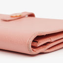 Chanel Caviar Leather Pink Coco Button Bifold Long Wallet