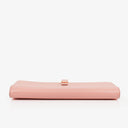 Chanel Caviar Leather Pink Coco Button Bifold Long Wallet