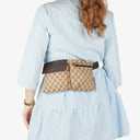 Gucci GG Beige/Brown Monogram Canvas Belt Bag