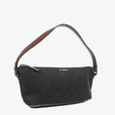 Gucci Baguette Pochette Boat Black GG Monogram Bag