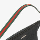 Gucci Baguette Pochette Boat Black GG Monogram Bag