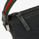 Gucci Baguette Pochette Boat Black GG Monogram Bag