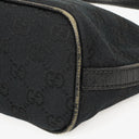 Gucci Baguette Pochette Boat Black GG Monogram Bag