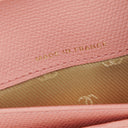 Chanel Caviar Leather Pink Coco Button Bifold Long Wallet